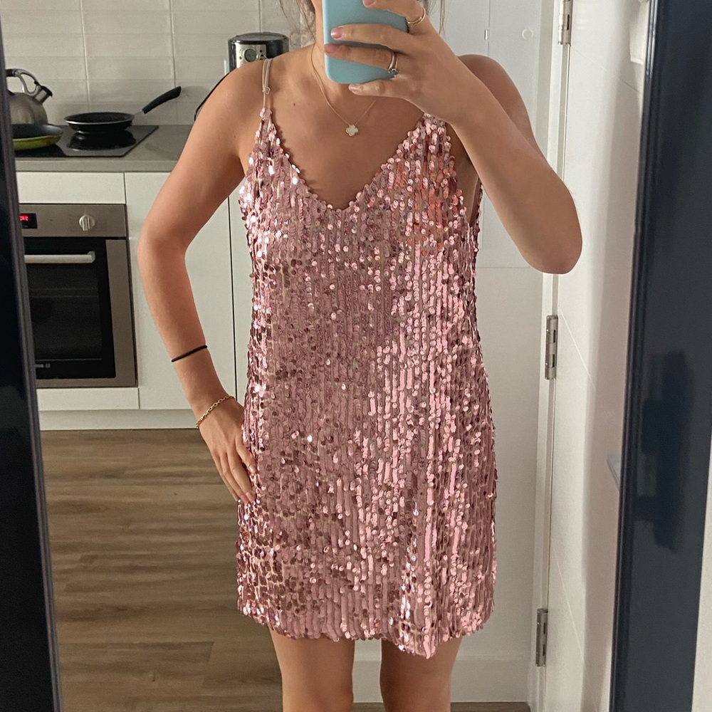 Le Superbe Pink Sequin Dress